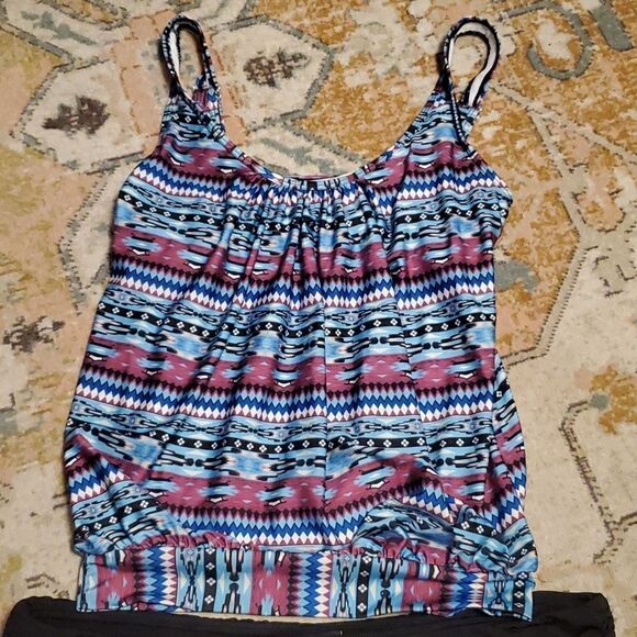 Women Summer Retro Tankini Set Padded Swimming Costume Swimwear Swimsuit Bathing - Picture 2 of 10